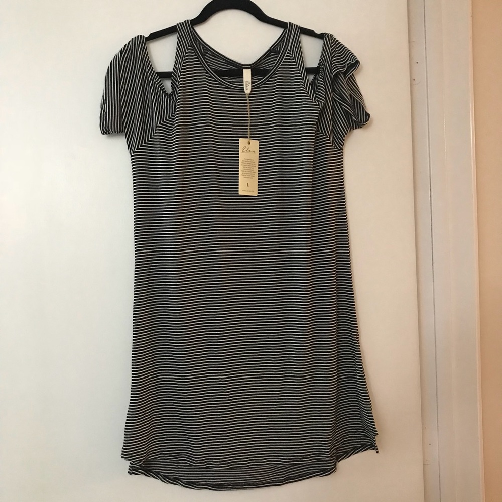 NWT Black and White Striped Dress